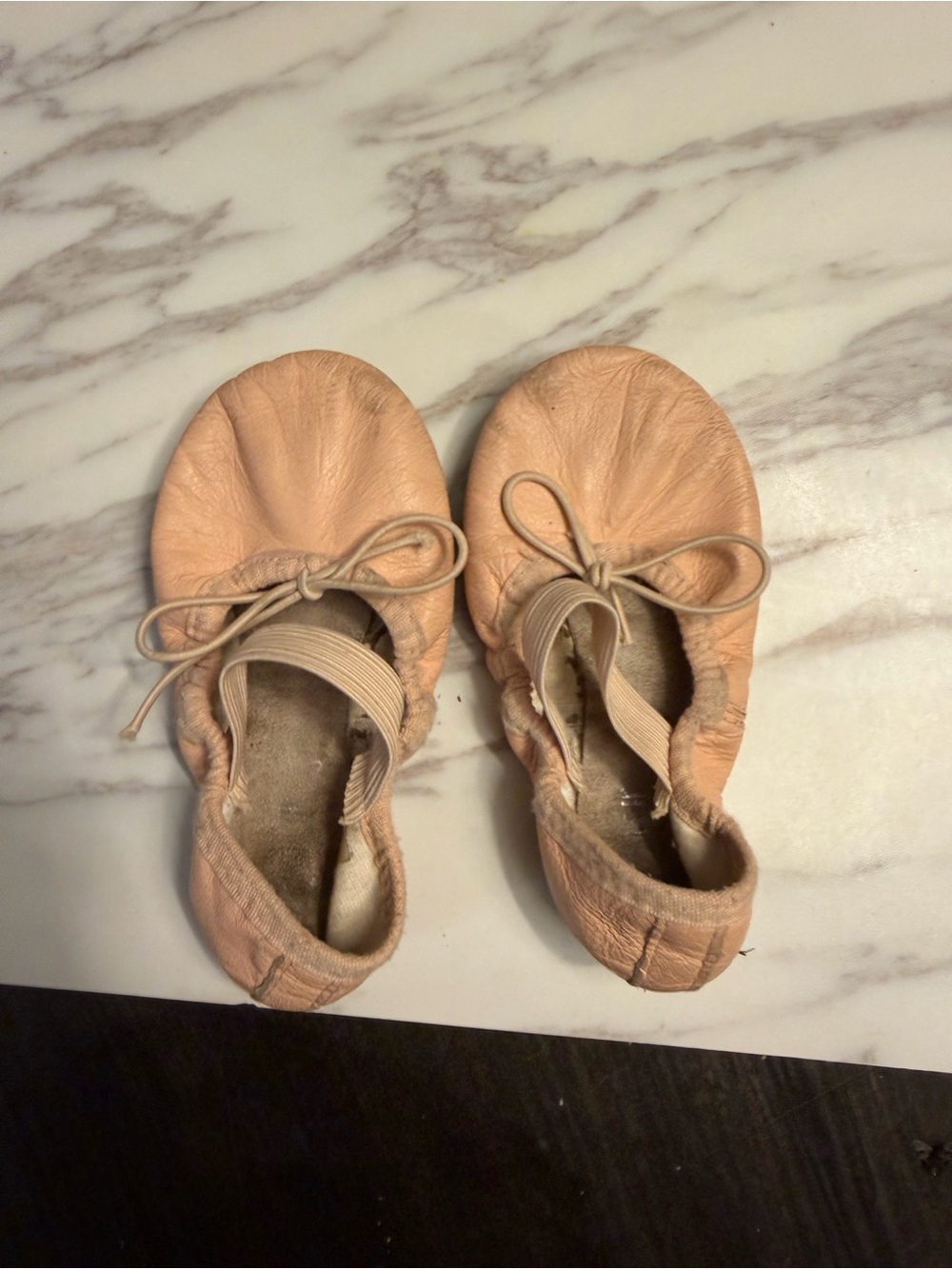 Bloch Peach Ballet Slippers with Bow Accent